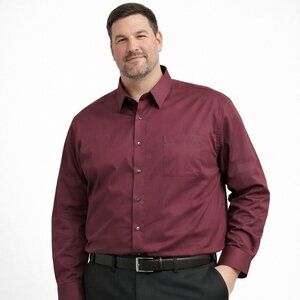 Van Heusen Men's Grenadine Stain Shield Big Fit Dress Shirt - Size 19 34/35 -NWT